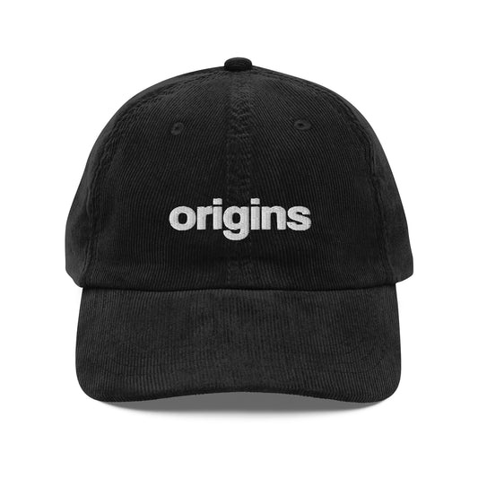 origins black corduroy cap